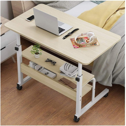 Portable Adjustable Mobile Laptop Desk xp6040 60x40CM or Table Sofa Side Laptop  Desk PC Stand Height Adjustable Portable and Sturdy Wheels Side Table for Home Office Living Room Bedroom