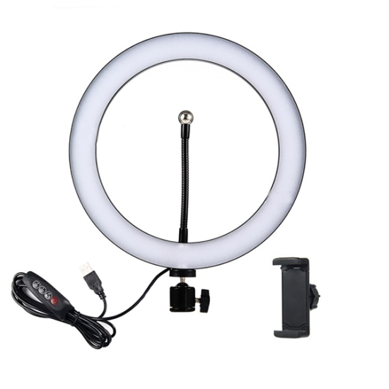 10 inch Ring Light with Tripod Stand and Phone Holder (Ringlight Kit Totally 70" Tall), USB Powered Circle Light for Phone Selfie Photo, Video Recording, TikTok Streaming (10 inch)