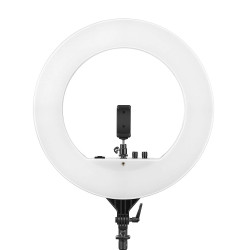 XPRO 18 INCHES RECHARGEABLE RINGLIGHT MODEL: XP-RL18B WITH BATERY SPACE,  MIRROR, PHONE HOLDER & DSLR CAMERA HOLDER (STAND & BATTERIES ARE OPTIONAL)