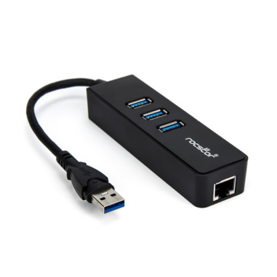 3-Port USB 3.0 Hub with Gigabit Ethernet Lan