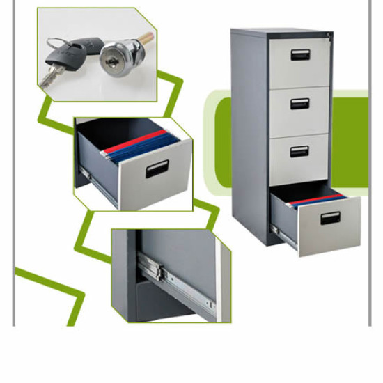 4 DRAWER VERTICAL FILE CABINET