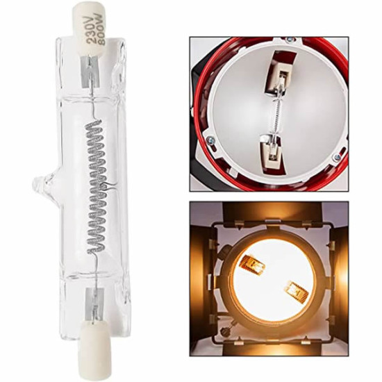 800W Redhead Light Bulb Halogen Tungsten Continuous Light Red Head Bulb For Photo Studio
