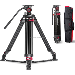 FVT-901G 79 Inch Heavy Duty Professional Camera Tripod Video Tripod with 360 Degree Fluid Head