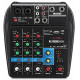 A4 4Channels Audio Mixer Sound Mixing Console with Bluetooth USB Record 48V Phantom Power Monitor Paths Plus Effects Use for home music production, webcast, K song