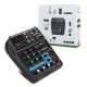 A4 4Channels Audio Mixer Sound Mixing Console with Bluetooth USB Record 48V Phantom Power Monitor Paths Plus Effects Use for home music production, webcast, K song