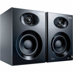 Alesis Elevate 4 - 50 W Powered Desktop Studio Speakers (Pair) with Subwoofer Output for Home Studios-Video-Editing-Gaming and Mobile Devices