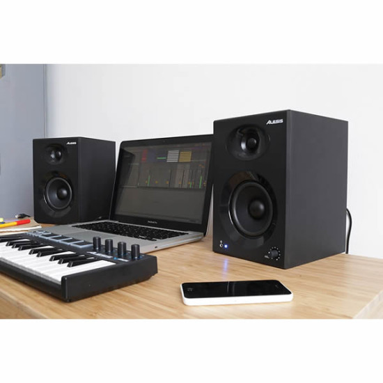 Alesis Elevate 5 - 5 inch Powered Desktop Studio Speakers (Pair) with Subwoofer Output for Home Studios-Video-Editing-Gaming and Mobile Devices