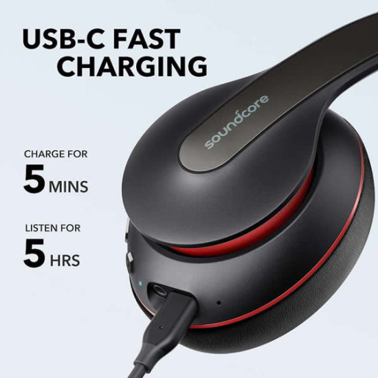 Anker Soundcore Life Q10 Wireless Bluetooth Headphones, Over Ear, Foldable, Hi-Res Certified Sound, 60-Hour Playtime, Fast USB-C Charging, Deep Bass, Aux Input, For Travel, Online Class, Home Office