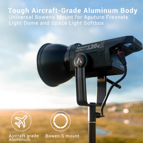 Aputure Light Storm LS C120D Mark 2 120D II Led Continuous Output Lighting Ultimate Upgrade 30,000 Lux @0.5m Supports DMX 5 CRI96+ TLCI97+ Pre-Programmed Lighting Effects (V-Mount)