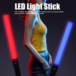 BD-BO2D RGB LED Light Stick Portable Handheld  Rechargeable RGB LED Light with Barn Door & Remote Control with Multi Effects and Lighting color 