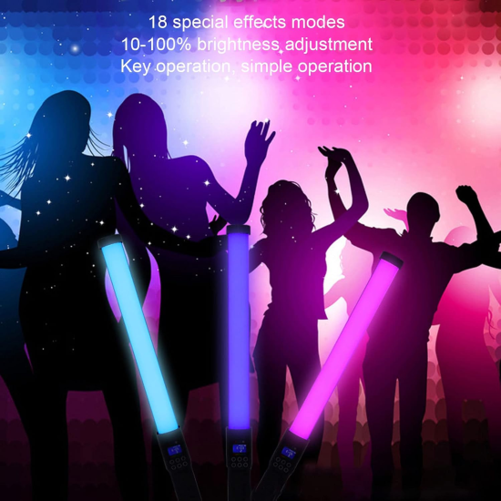 BD-BO2D RGB LED Light Stick Portable Handheld  Rechargeable RGB LED Light with Barn Door & Remote Control with Multi Effects and Lighting color 