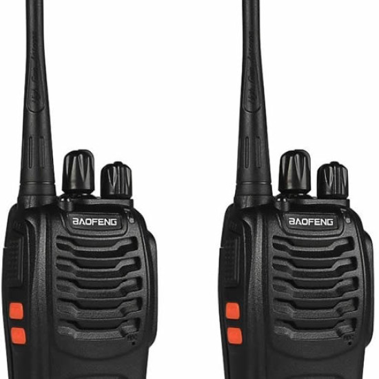 BaoFeng BF-888S Walkie Talkie 2pcs in One Box with Rechargeable Battery Headphone Wall Charger Long Range 16 Channels Two Way Radio (2pcs radios)