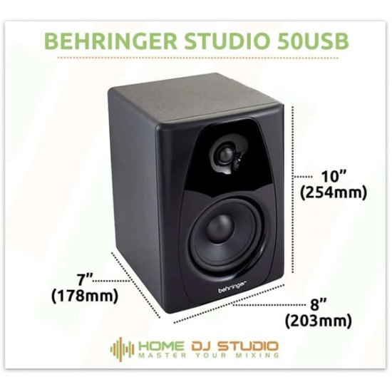 Behringer 50USB Studio 150W Bi-Amped Reference Studio Monitor Speakers with USB Input