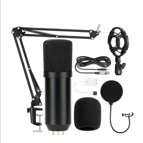 Bm-800 Studio Condenser Microphone Bundle Sound Card Set BM800 For Webcast Live Studio Recording Singing Broadcasting 