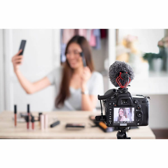 Boya By-MM1 Compact On Camera Shotgun Video Microphone YouTube Vlogging Facebook Livestream Recording Mic For iPhone Huawei Smartphone DJI Osmo Mobile Plus, For Canon Nikon Sony DSLR Cameras 