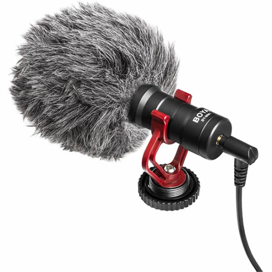 Boya By-MM1 Compact On Camera Shotgun Video Microphone YouTube Vlogging Facebook Livestream Recording Mic For iPhone Huawei Smartphone DJI Osmo Mobile Plus, For Canon Nikon Sony DSLR Cameras 