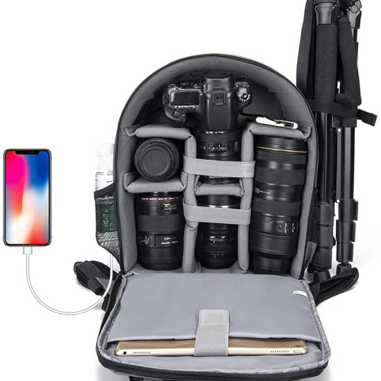 CADeN D6 DSLR  Camera Backpack Bag for Mirrorless Cameras/Photographers, Camera Case Backpack Water-Repellent Compatible with Nikon Canon Sony Lens