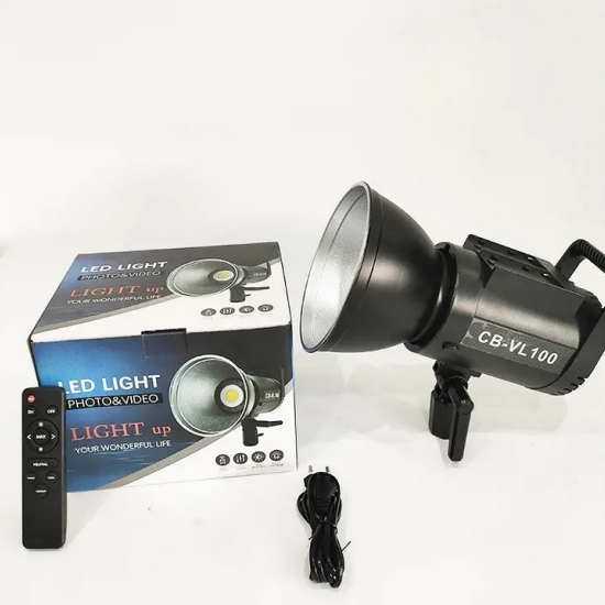 CB-VL100 100W Battery-Operated Bi-Colour Dimmable LED Video Light Outdoor Cob