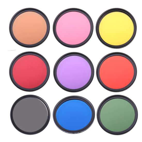 DSLR Camera Lens Filter 49mm 52mm 55mm 58mm 62mm 67mm 72mm 77mm Blue Red Orange Lens Filter