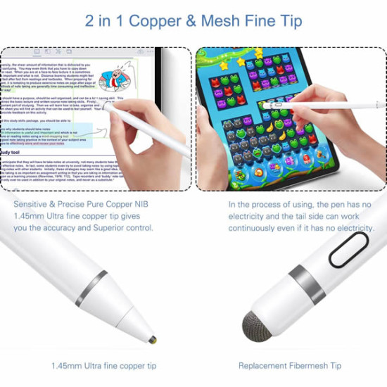 Capacitive Stylus Pen Compatible for iOS & Android Touch Screens