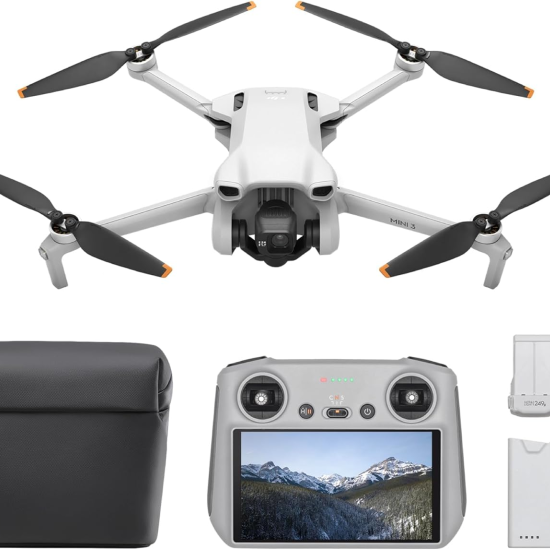 DJI Mini 3 Fly More Combo Drone And Remote Controller With Built-in Screen