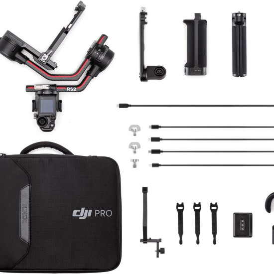 DJI Ronin RS 2 - 3-Axis Gimbal Stabilizer for DSLR and Mirrorless Cameras, Nikon, Sony, Panasonic, Canon, Fuji, 10lbs Tested Payload, 1.4” Full-Color Touchscreen, Carbon Fiber Construction, Black 