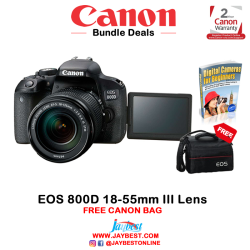 CANON EOS 800D - REBEL T7i DSLR CAMERA , 24.2MP, 3 INCH TOUCH SCREEN + free bag