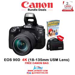 Canon EOS 90D Digital SLR 4K Camera with  FREE BAG AND EBOOK (BUNDLE DEAL)