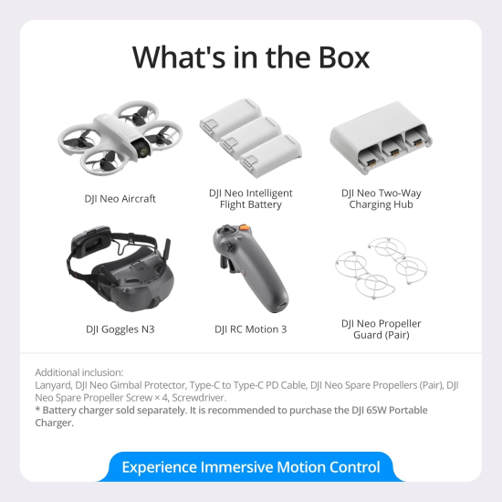  DJI Neo Motion Fly More Combo, Mini Drone with 4K UHD Camera