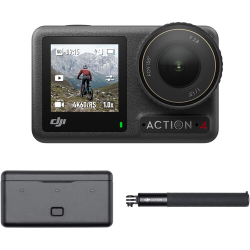 DJI Osmo Action 4 Adventure Combo, Waterproof Action Camera 4K with 1/1.3" Sensor, Stabilization, Dual Touchscreens, up to 7.5 h with 3 Batteries