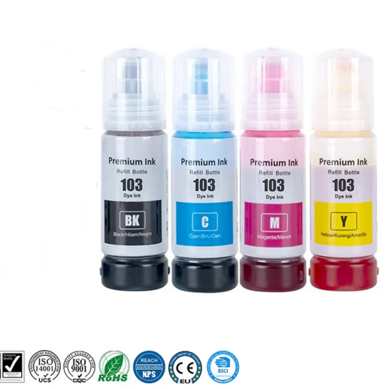 Epson 103 Yellow Premium Compatible  Refill Ink for Epson EcoTank L3150 L1110 L5190 L3100 L3252 Printer