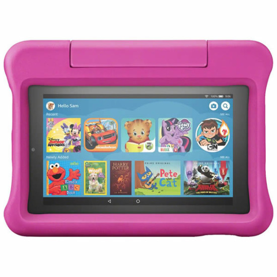 Fire 7 Kids tablet, 7" Display, ages 3-7 Kids Edition, 16 GB, (2019 release), Pink Kid-Proof Case