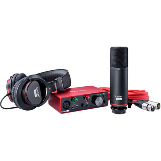 Focusrite Scarlett Solo Studio 3rd Gen USB Audio Interface Bundle for the Guitarist, Vocalist or Producer with Condenser Microphone and Headphones for Recording, Songwriting, Streaming, and Podcasting