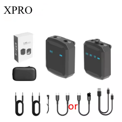 GAW-830A 2.4G Wireless Lavalier Microphone System with Clip-on Lapel Mic Portable Outdoor Noise Reduction Interview Microphone