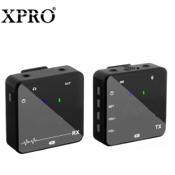XPRO XPW-810 ( 1 MIC + 1 Receiver) Wireless Go Mini wireless Lavalier Microphone Kit For Vlogger,  Video, Audio Recording Live Interview  Compartible with SmartPhone