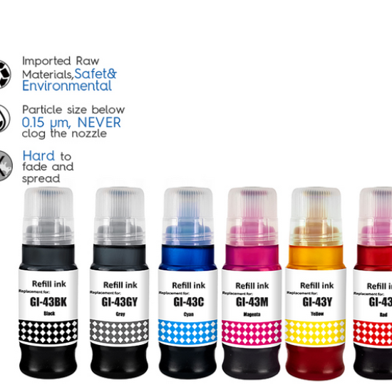 For Canon GL-43  Cyan Premium Compatible Refill Ink For Canon INK-TANK PIXMA G540 G640 Printer GL43 GL 43 GL-43