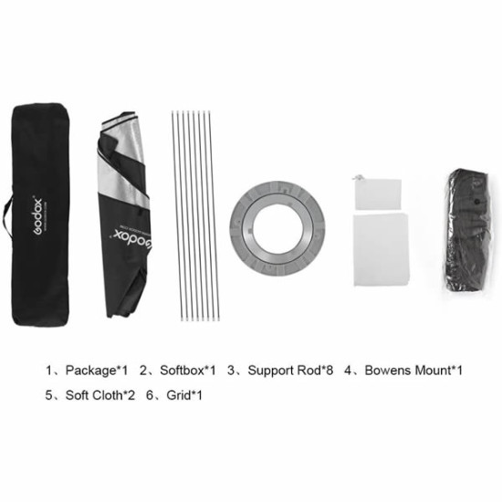Godox softbox 95cm 37" Octagon Honeycomb Grid Strip Softbox Strip Box with Bowens Mount