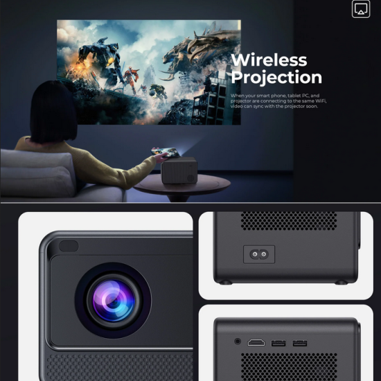 HAVIT PJ211 PRO Smart Projector Immersive Viewing Experience 