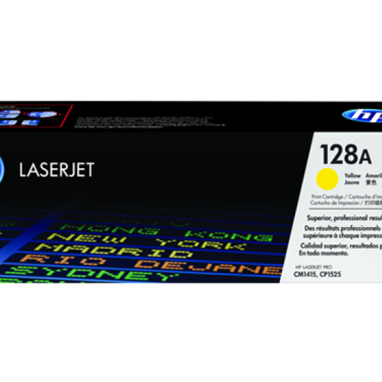 HP 128A YELLOW ORIGINAL LASERJET TONER CARTRIDGE, CE322A