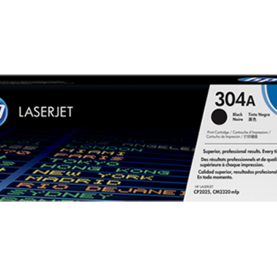 HP 304A BLACK ORIGINAL LASERJET TONER CARTRIDGE(CC530A)