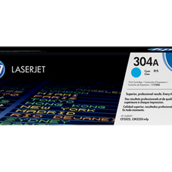 HP 304A CYAN ORIGINAL LASERJET TONER CARTRIDGE(CC531A) 