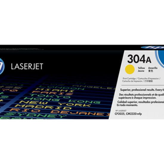 HP 304A YELLOW ORIGINAL LASERJET TONER CARTRIDGE, CC532A