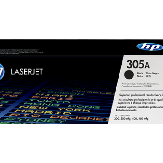 HP 305A BLACK ORIGINAL LASERJET TONER CARTRIDGE, CE410A