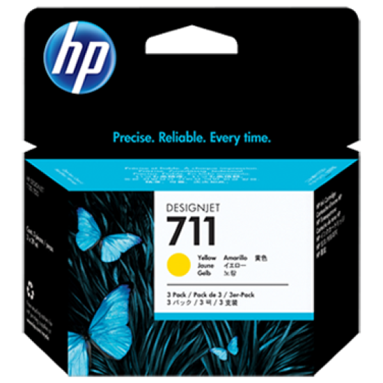 HP 711 YELLOW INK CARTRIDGES (CZ136A) 