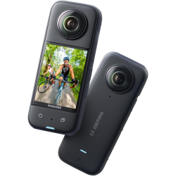 Insta360 X3 - Waterproof 360 Action Camera with 1/2" 48MP Sensors, 5.7K 360 Active HDR Video, 72MP 360 Photo, 4K Single-Lens, 60fps Me Mode