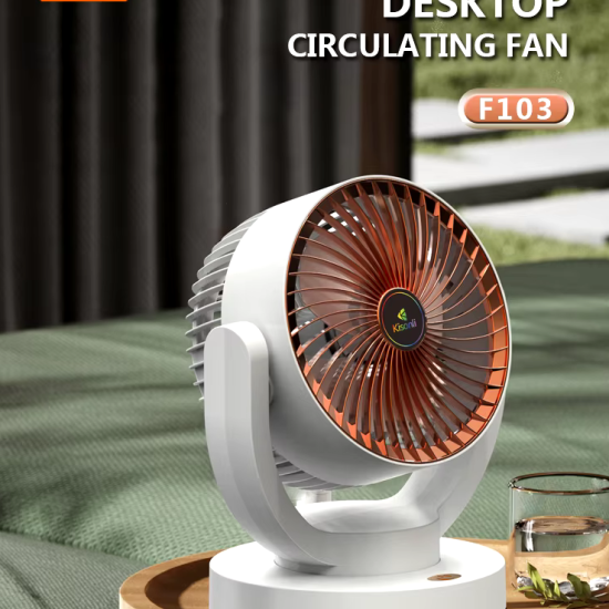 Kisonli F103 Rechargeable Desktop Air Circulator Fan 