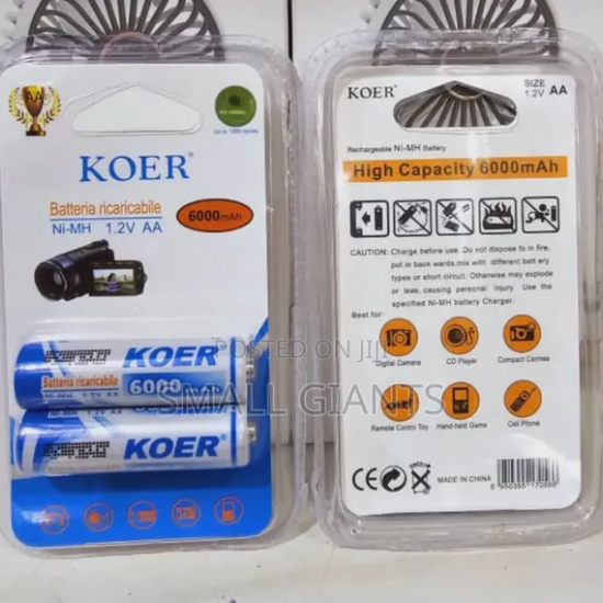 Koer AA 6000MAH Rechargeable Battery