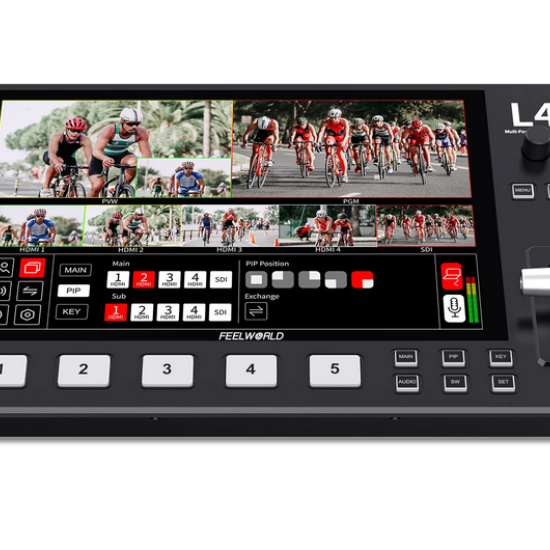 FEELWORLD L4 Multi-camera Video Mixer Switcher 10.1"Touch Screen USB3.0 Fast Streaming