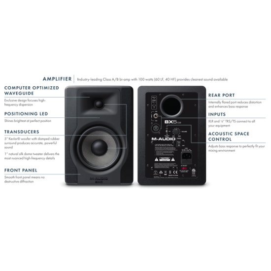 M-Audio BX5 D3 5" 2-Way 100W Powered Studio Monitor