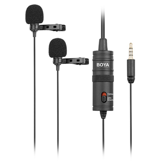 Boya By-M1dm (Double Mic) Omni Directional Dual Lavalier Microphone